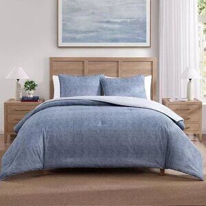 Tommy Hilfiger Classic Texture Cotton Blue KING Duvet Cover & Shams Set